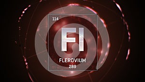 Flerovium as Element 114 of the Periodic Table 3D illustra as Element 114 of the Periodic Table 3D illustration on grey background