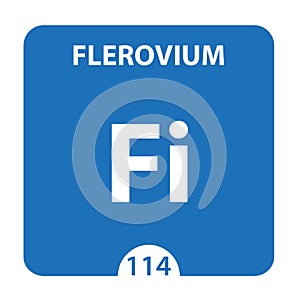 Flerovium Chemical 114 element of periodic table. Molecule And Communication Background. Flerovium Chemical Fl, laboratory and