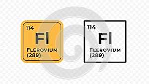 Flerovium, chemical element of the periodic table vector