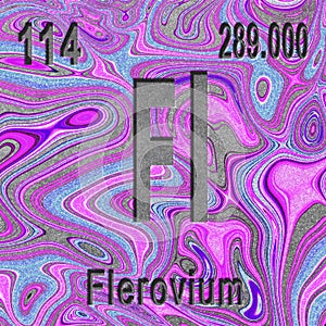 Flerovium chemical element  Sign with atomic number and atomic weight