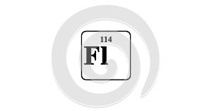 Flerovium icon animation. 114 Fl Flerovium