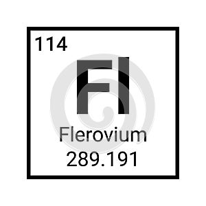 Flerovium mendeleev periodic table element atomic symbol icon photo