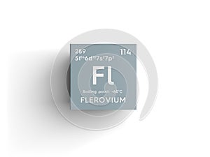 Flerovium. Post-transition metals. Chemical Element of Mendeleev\'s Periodic Table. 3D illustration