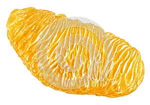 Flesh of orange citrus slice isolated on white