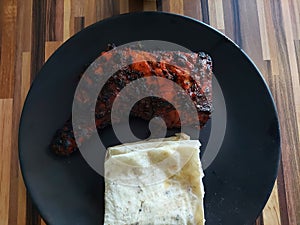 Fleshly cook barbecue chicken with rumali roti