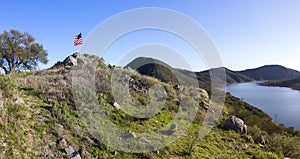 Scenic View of Beautiful Lake Hodges in San Dieguito River Park, Southern California photo