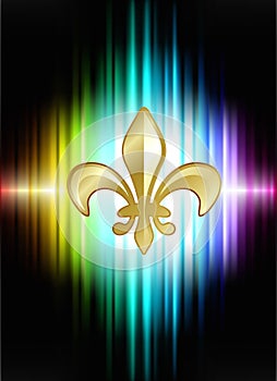 Fleur De Lis on Abstract Spectrum Background