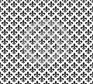 Fleur de lis black and white seamless pattern background