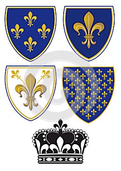 Fleur-de-lis escutcheons