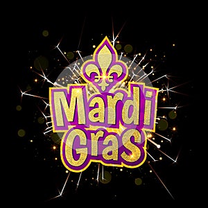 Fleur de Lis lily for Mardi Gras masquerade carnival firework