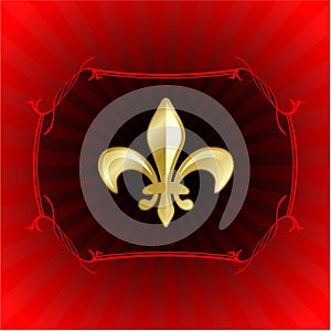 Fleur de lis on red internet background