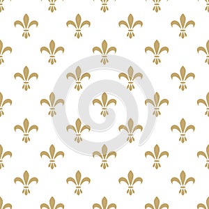 Fleur de lis seamless vector pattern. French