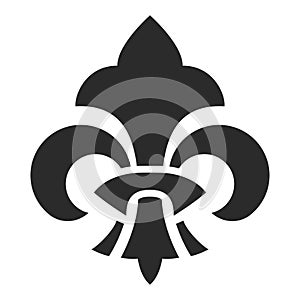 Fleur de lis symbol, black silhouette icon