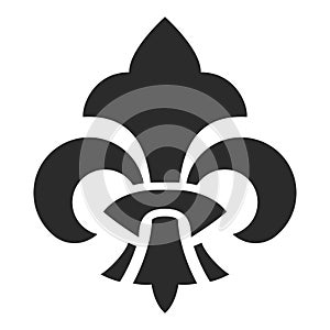 Fleur de lis symbol, black silhouette icon photo