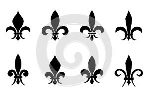 Fleur de lis vector set in black white