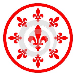 Fleur-de-lys Motif In Red