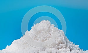 Fleur de sel, white sea salt crystals isolated