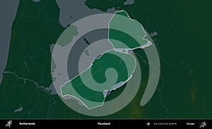 Flevoland highlighted, Netherlands. Physical