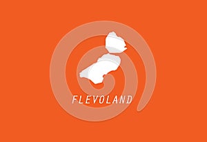 Flevoland outline map Netherlands shape Holland region