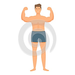 Flex muscle body icon cartoon vector. Strong arm