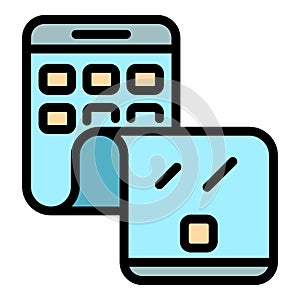 Flex phone cellular icon color outline vector