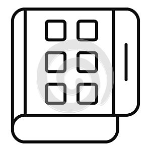 Flex screen fold icon, outline style