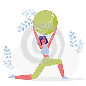 Flexibility Exercise, Workout Vector Illustration