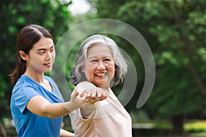 Flexibility and Stretching in senior adult with trainer