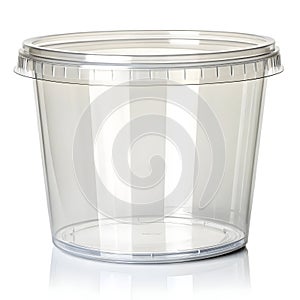 Flexible blank plastic container on transparent background