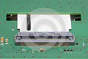 Flexible cable connector on PCB board