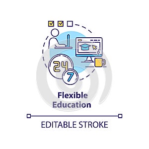 Flexible education concept icon