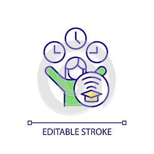 Flexible education schedule RGB color icon