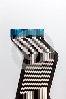 Flexible flat cable on a white background