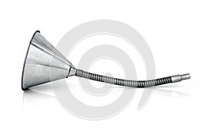 Flexible Galvanised Metal Funnel for Funnelling Oil photo
