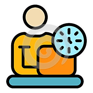 Flexible job icon color outline vector