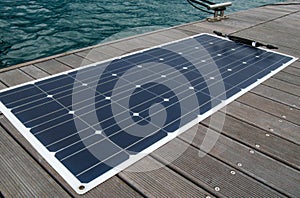 Flexible polycrystalline solar panel for yachts on the berth deck