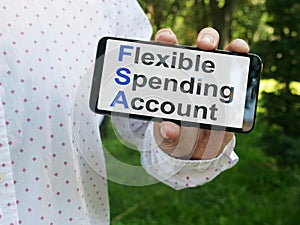 Flexible Spending Account FSA is shown on the conceptual business photo