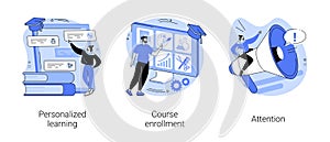 Flexible study plan abstract concept vector illustrations.