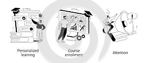 Flexible study plan abstract concept vector illustrations.