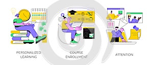 Flexible study plan abstract concept vector illustrations.