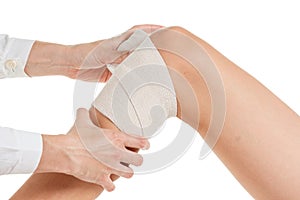 Flexible supportive orthopedic bandage knee.