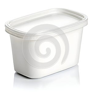 Flexible white plastic container