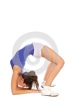 Flexible woman stretching