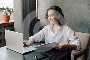 Flexible Work and Study: Young Woman Using Laptop at Office and Student Girl Working from Home. Freelancing, Business, and