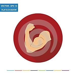 Flexing arm - muscle flat icon