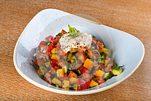 Flexitarian salad. A semi-vegetarian diet, also called a flexitarian diet