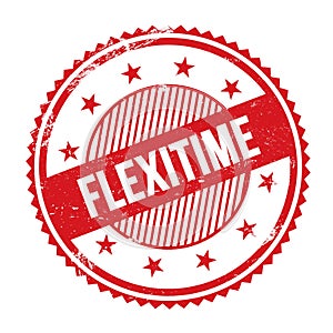 FLEXITIME text written on red grungy round stamp