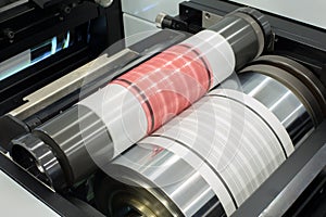 Flexography printing process on in-line press machine.