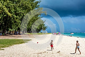 Flic en Flac beach on the west coast of Mauritius