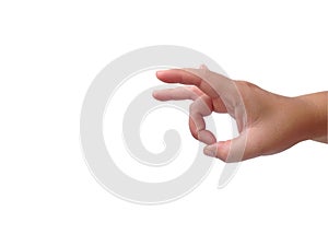 Flick finger on white background. photo